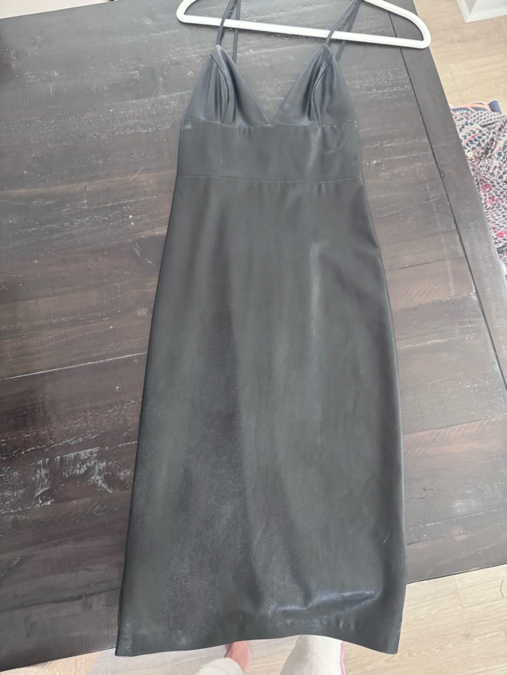 Amanda Uprichard Black Satin Slip Maxi Dress